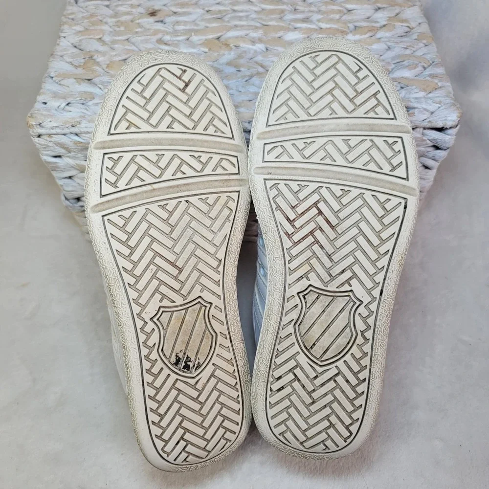 K-Swiss Womens Sneakers White Leather Lace Up Walking Shoe‎ 8 Low Top Athletic